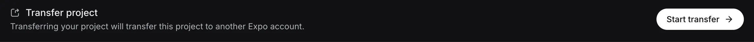 转移项目设置面板。