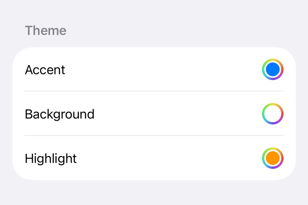 ColorPicker 行，位于 Form 内，显示当前颜色样本