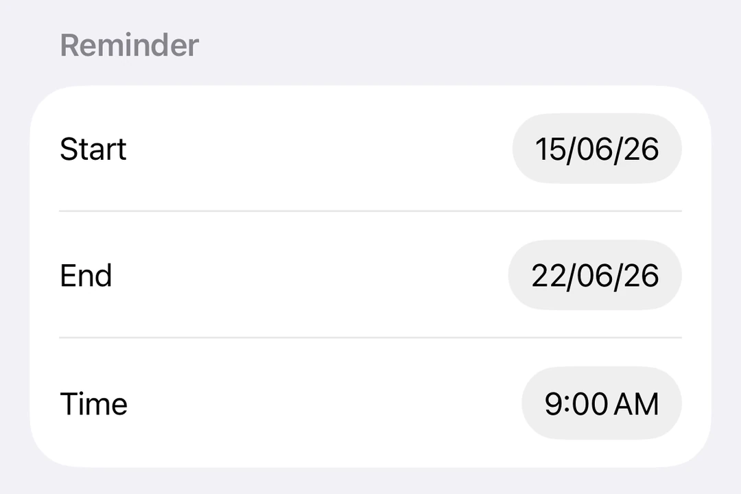 表单中的日期和时间 DatePicker 行