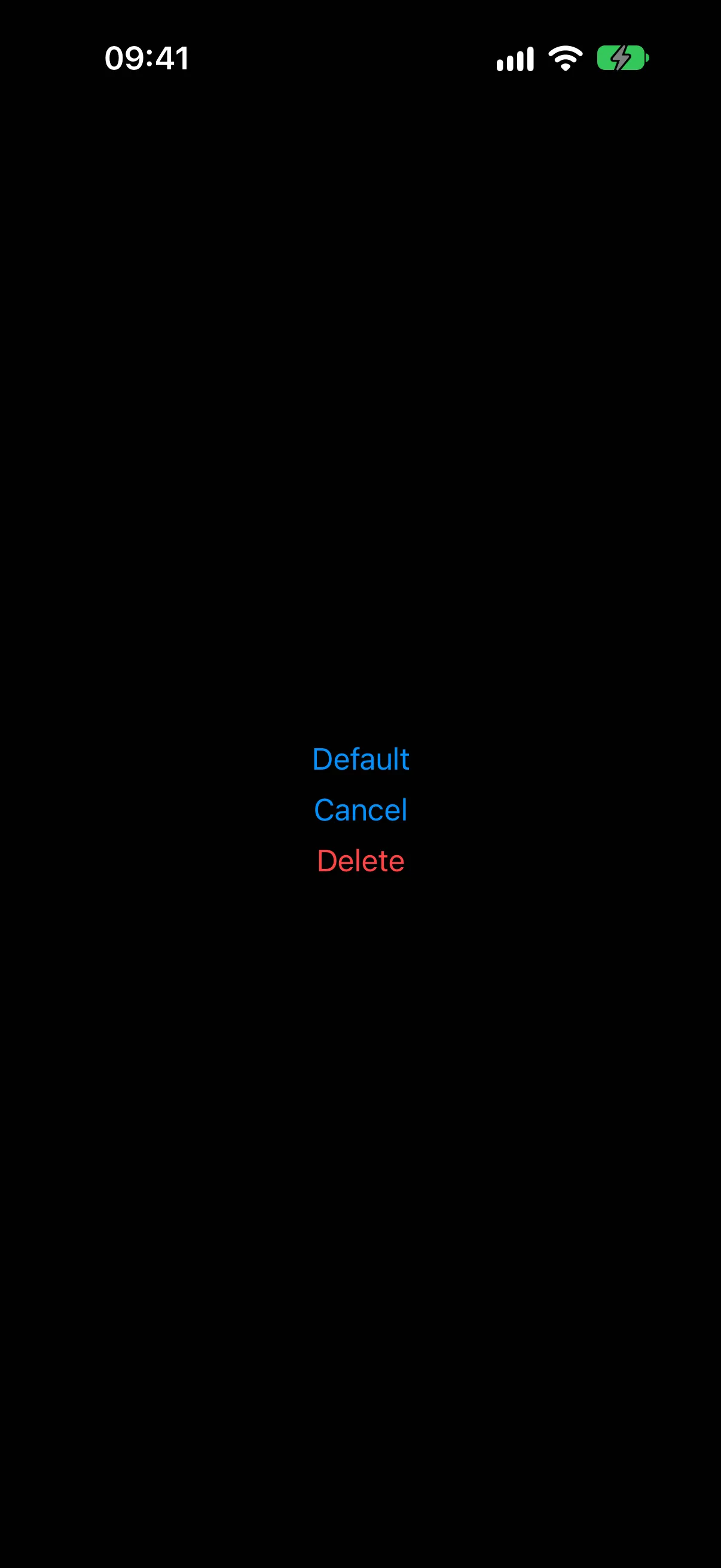 三个按钮，分别展示 default、cancel 和红色 destructive 角色