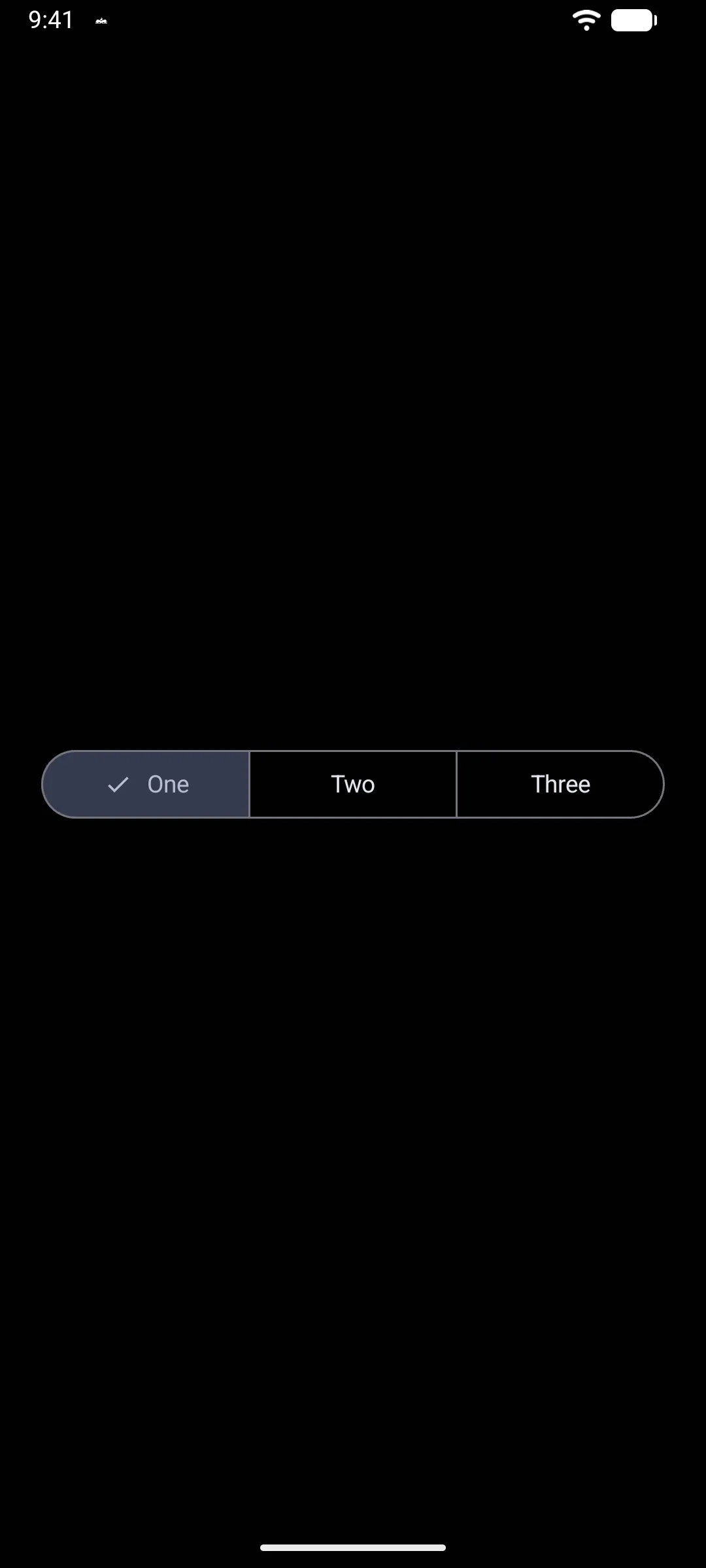 一个选中 One 的 Material 3 分段按钮行