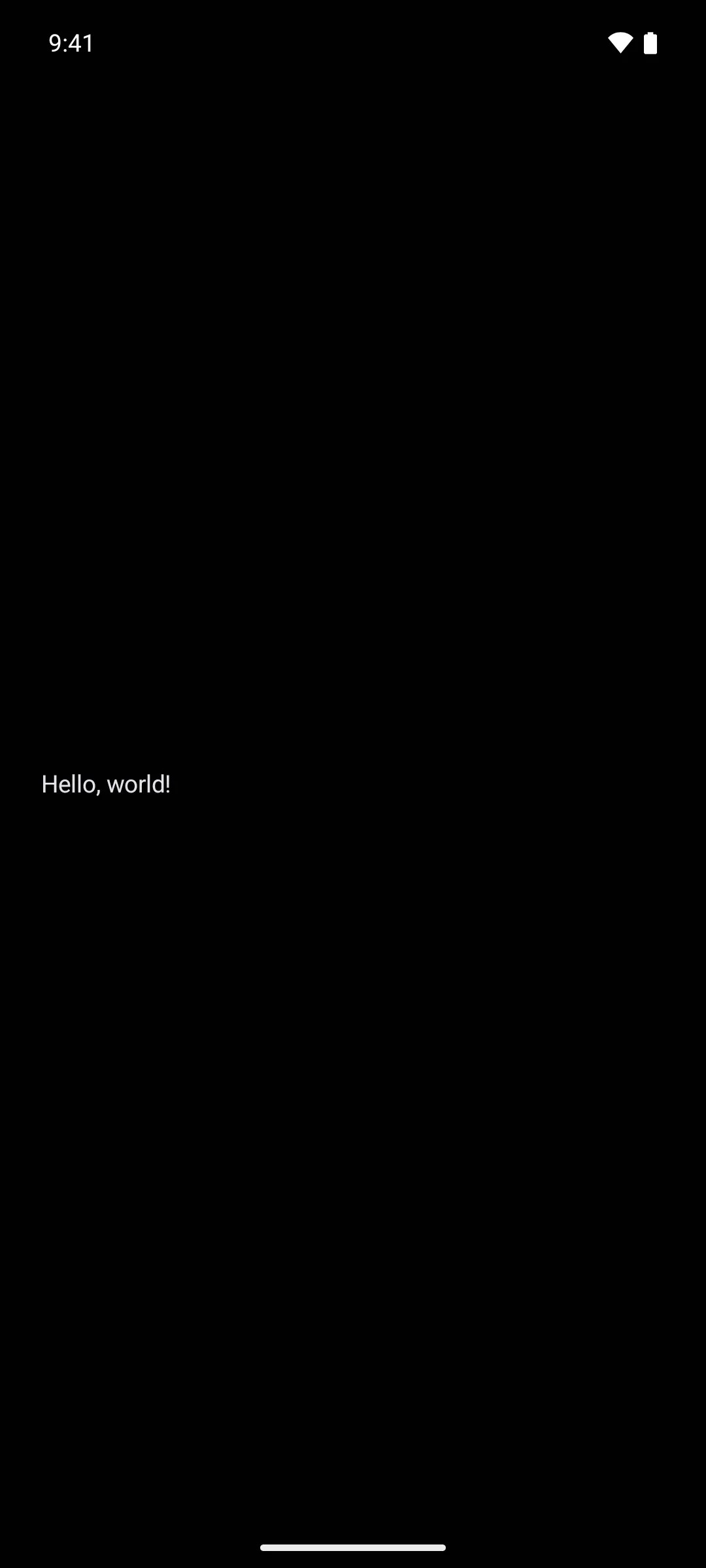 一行文字：Hello, world!