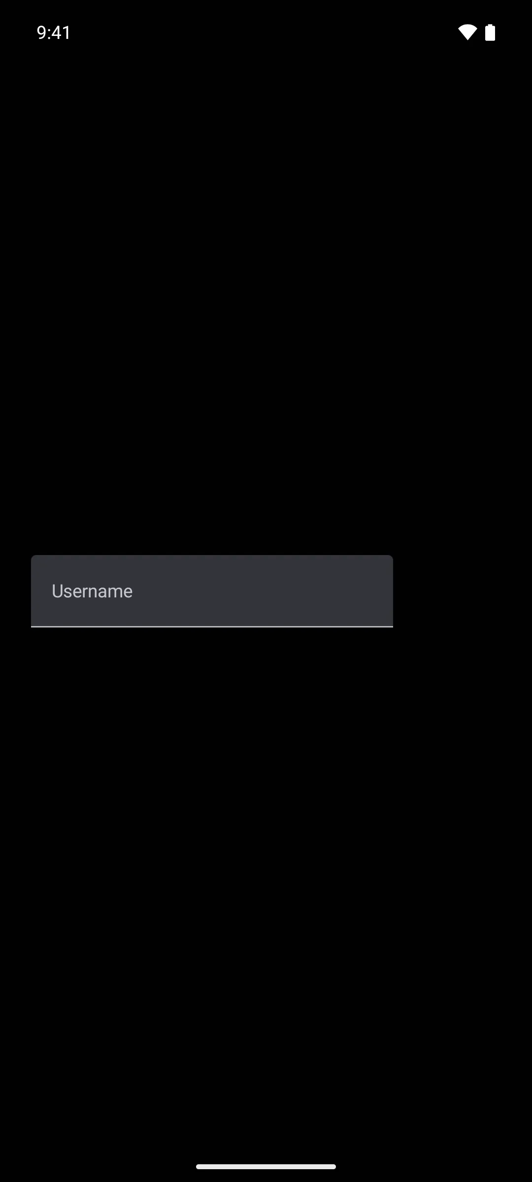 一个标注为 Username 的 Material 3 填充式文本字段