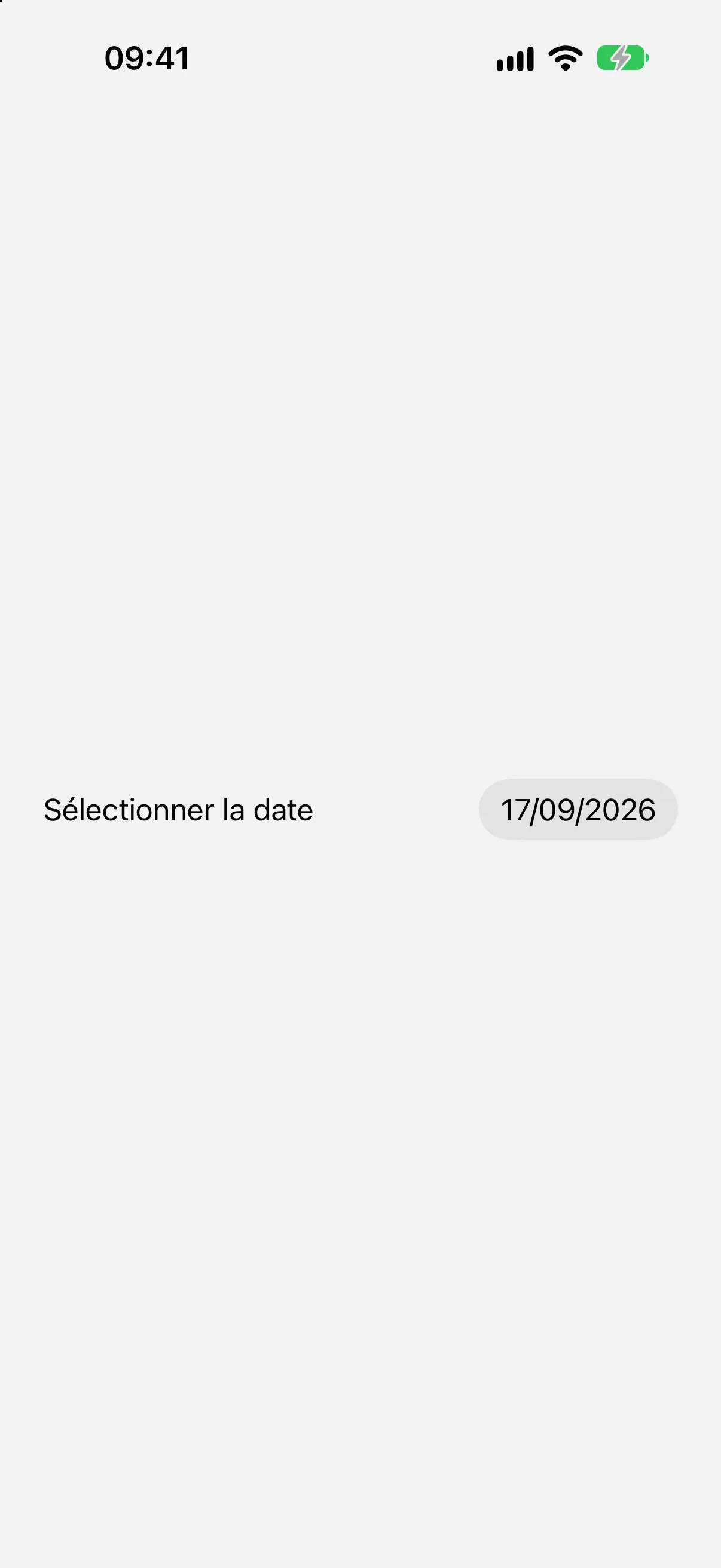 标签为 Sélectionner la date、以法语显示日期的选择器