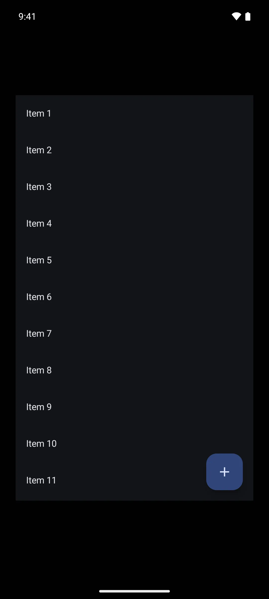 可滚动项目列表右下角的悬浮操作按钮