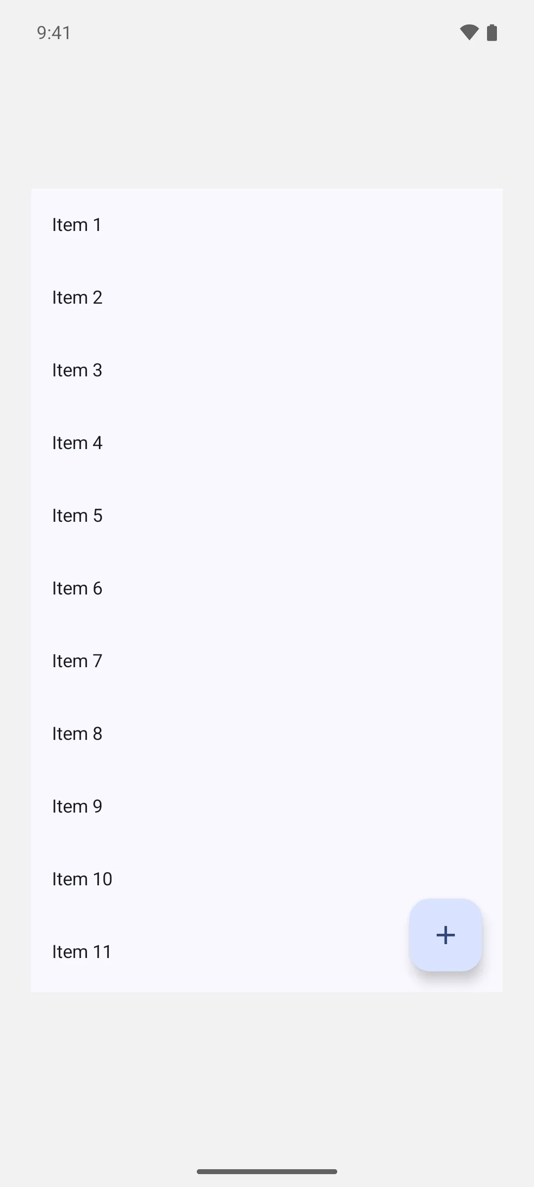 可滚动项目列表右下角的悬浮操作按钮