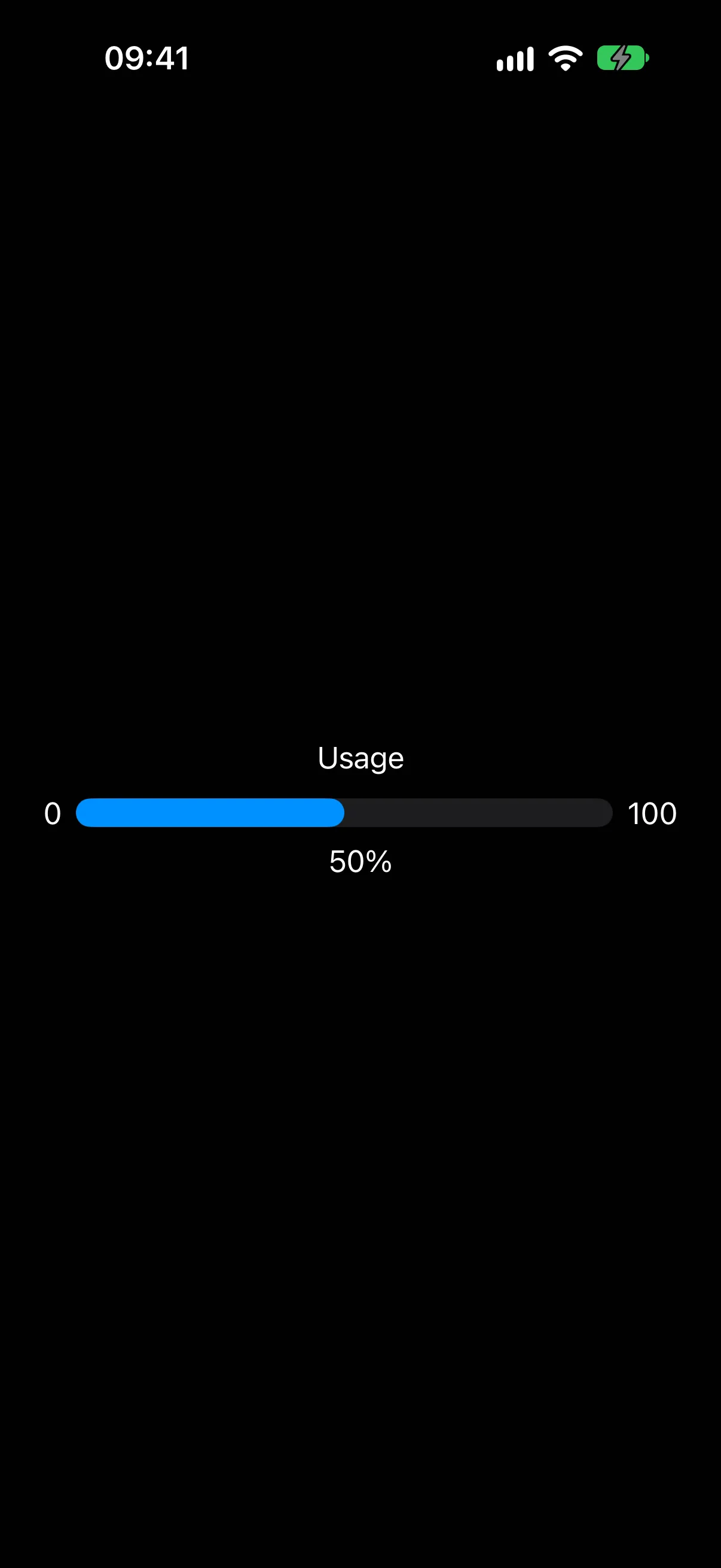 在 iOS 上渲染的带有当前值、最小值和最大值标签的仪表