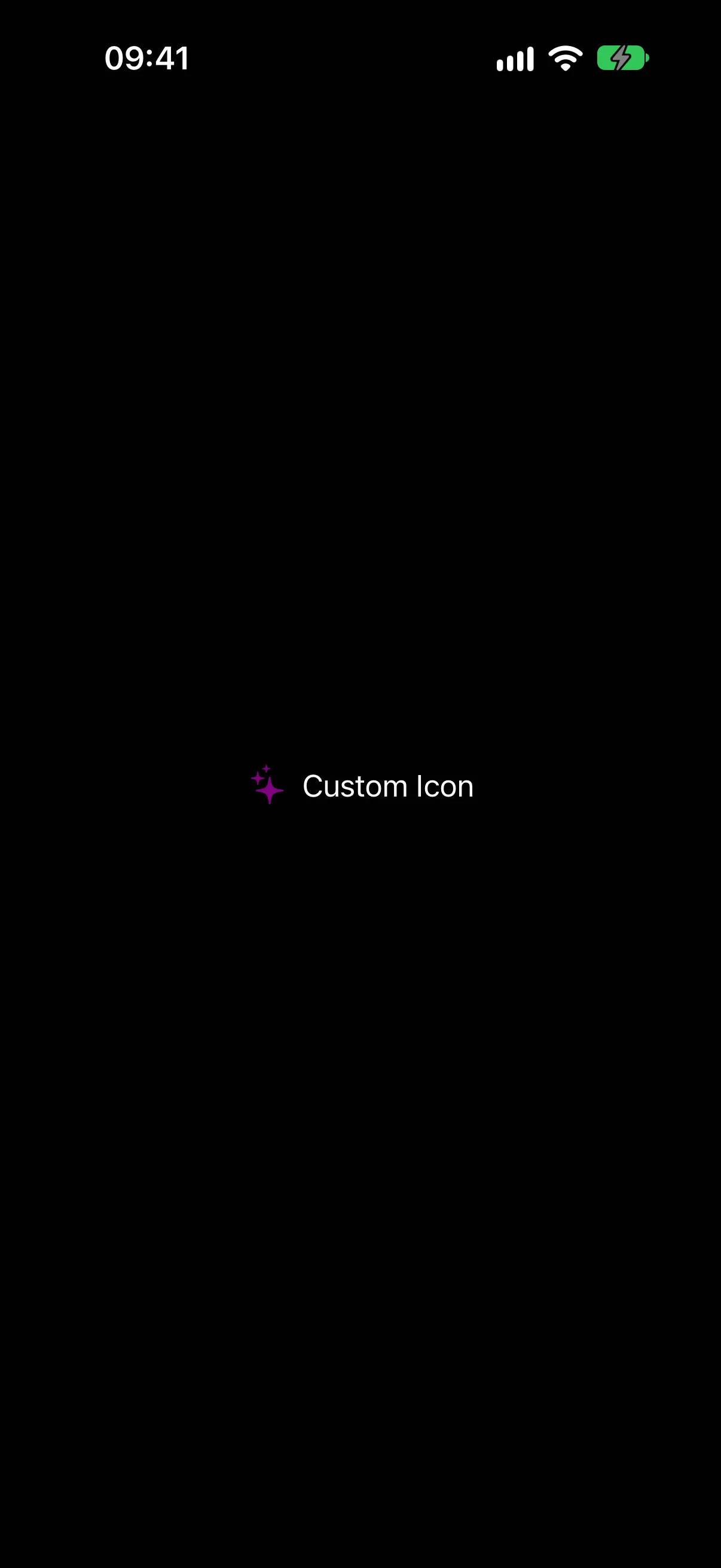 标题 Custom Icon 旁边的紫色 sparkles SF Symbol