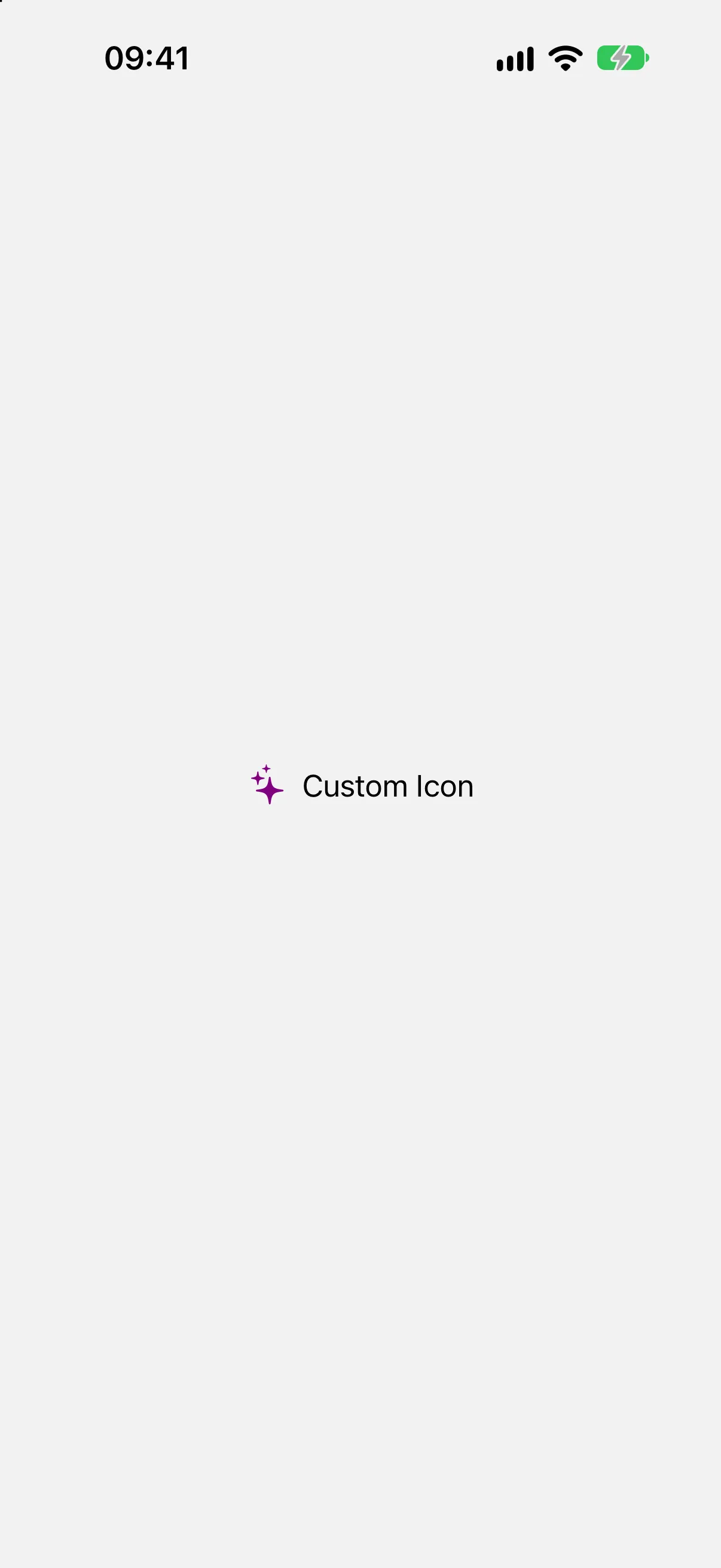 标题 Custom Icon 旁边的紫色 sparkles SF Symbol