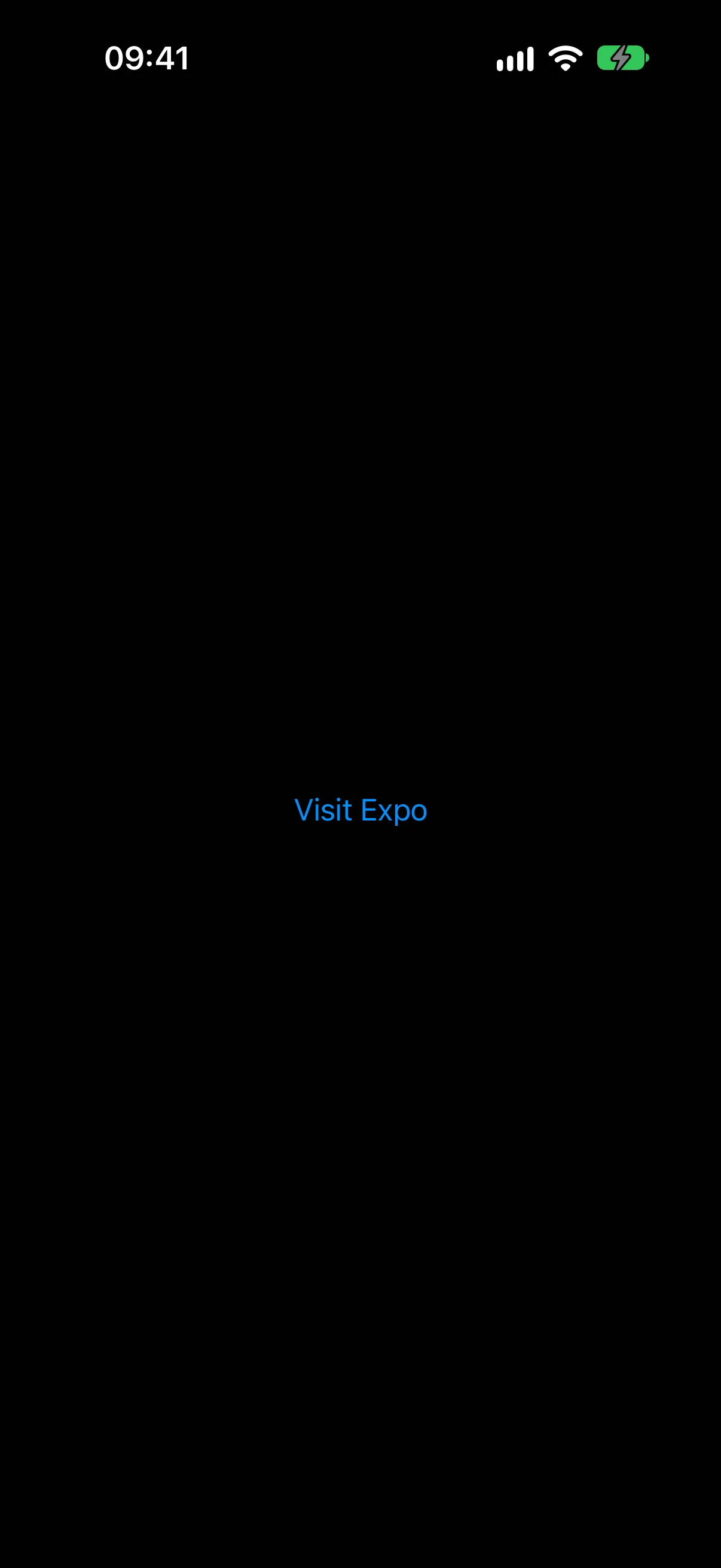 一个蓝色的访问 Expo 文本链接