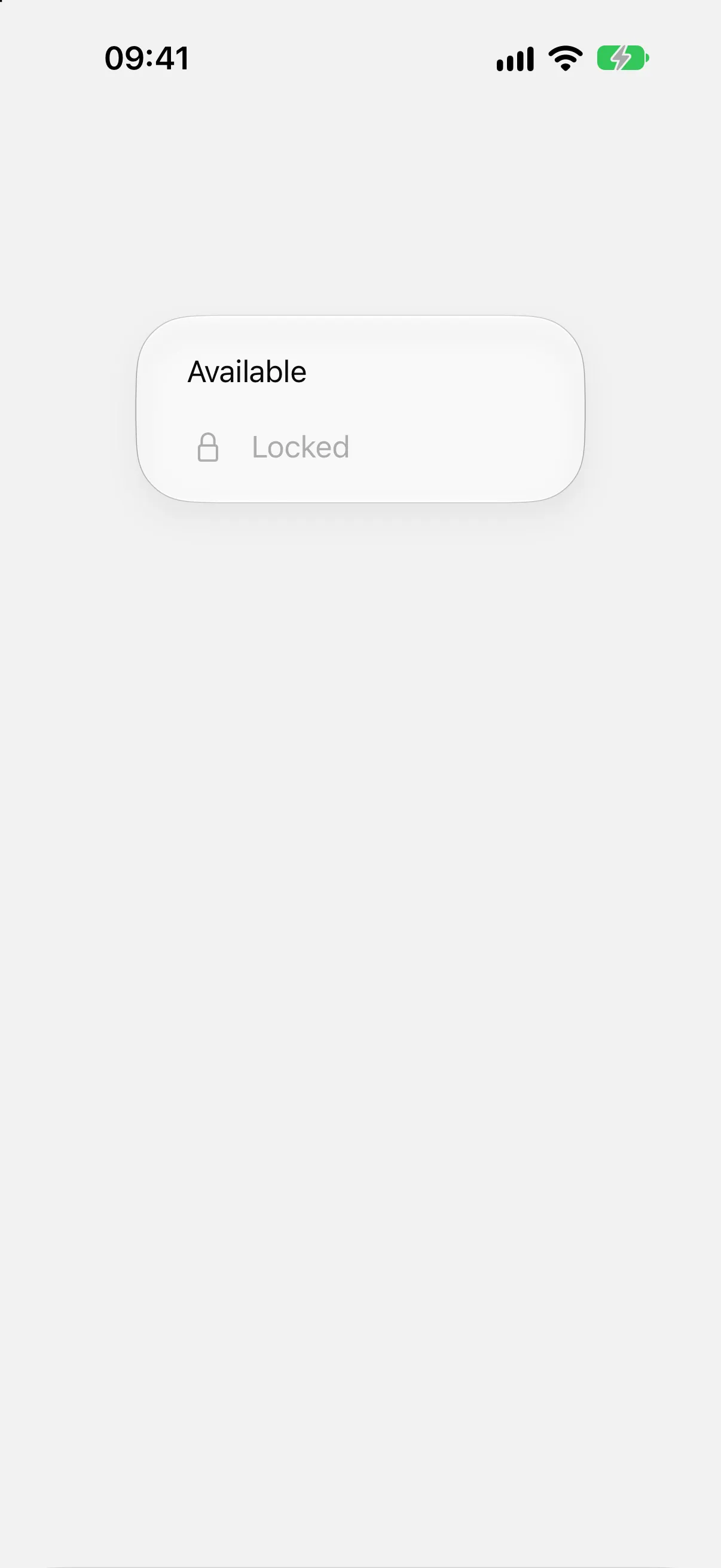 打开的菜单，其中包含“可用”行和灰色的“已锁定”行