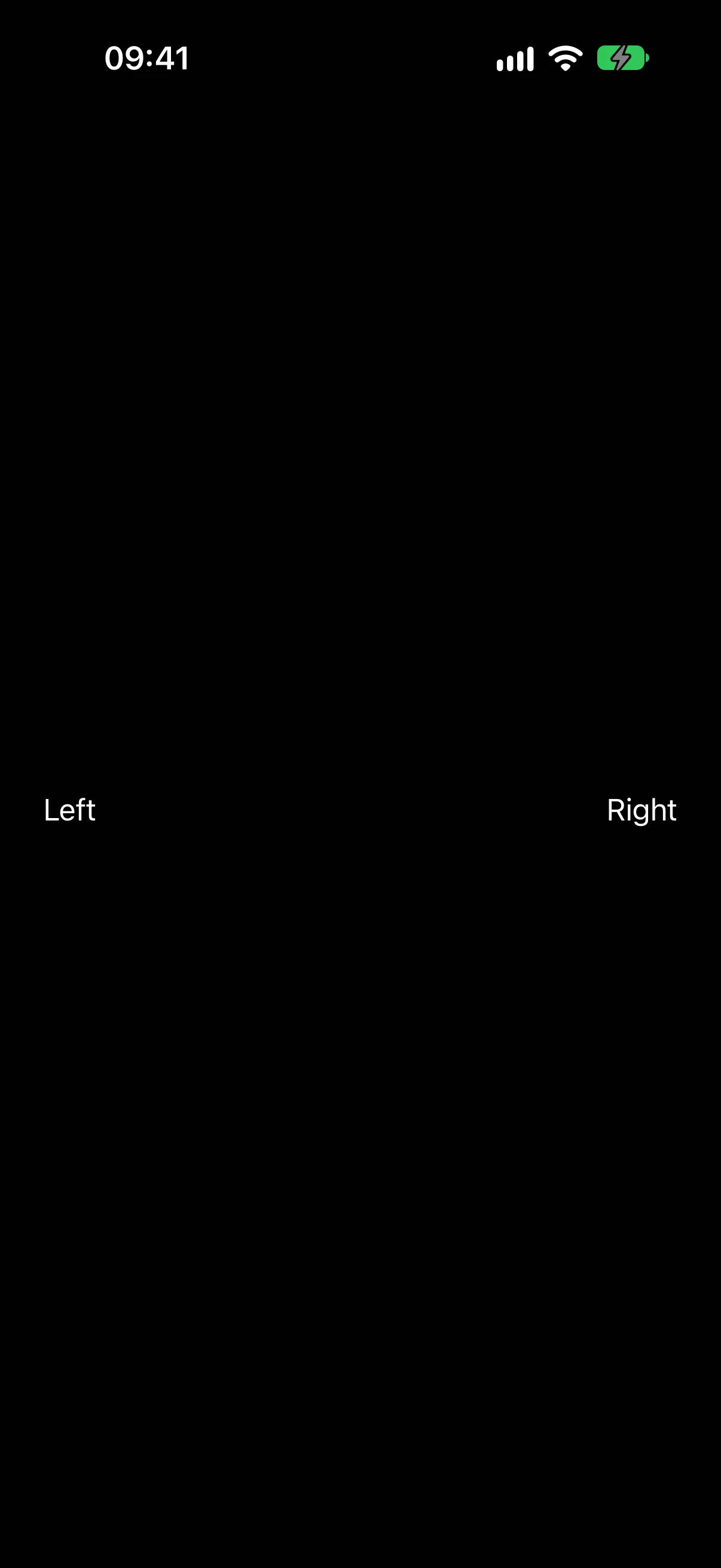 同一行的前导边缘显示单词 Left，尾随边缘显示单词 Right