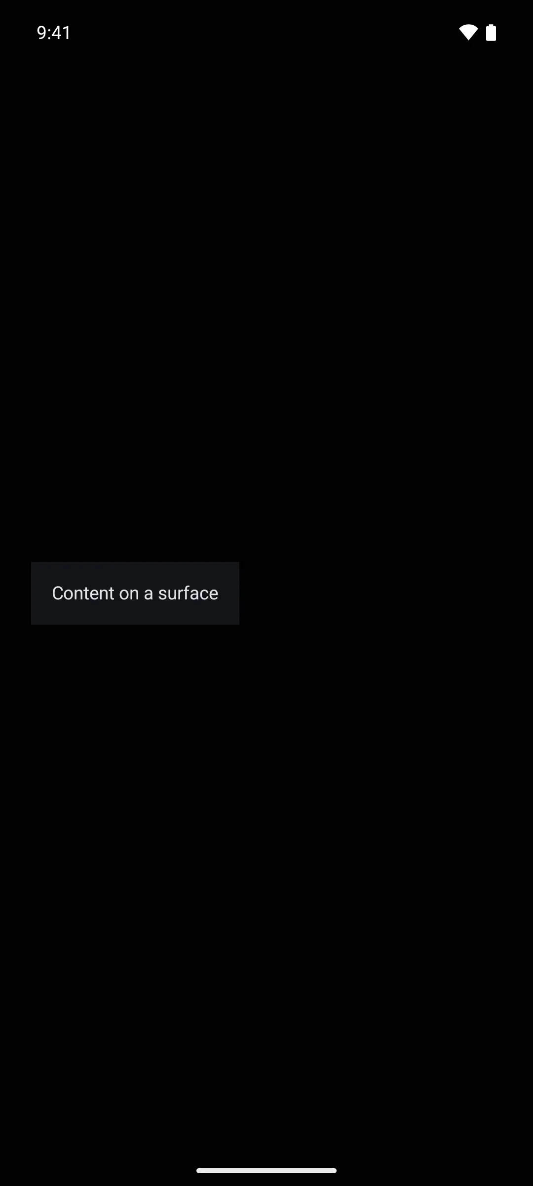 一个浅色的 Material 3 Surface 面板，包含带内边距的文本