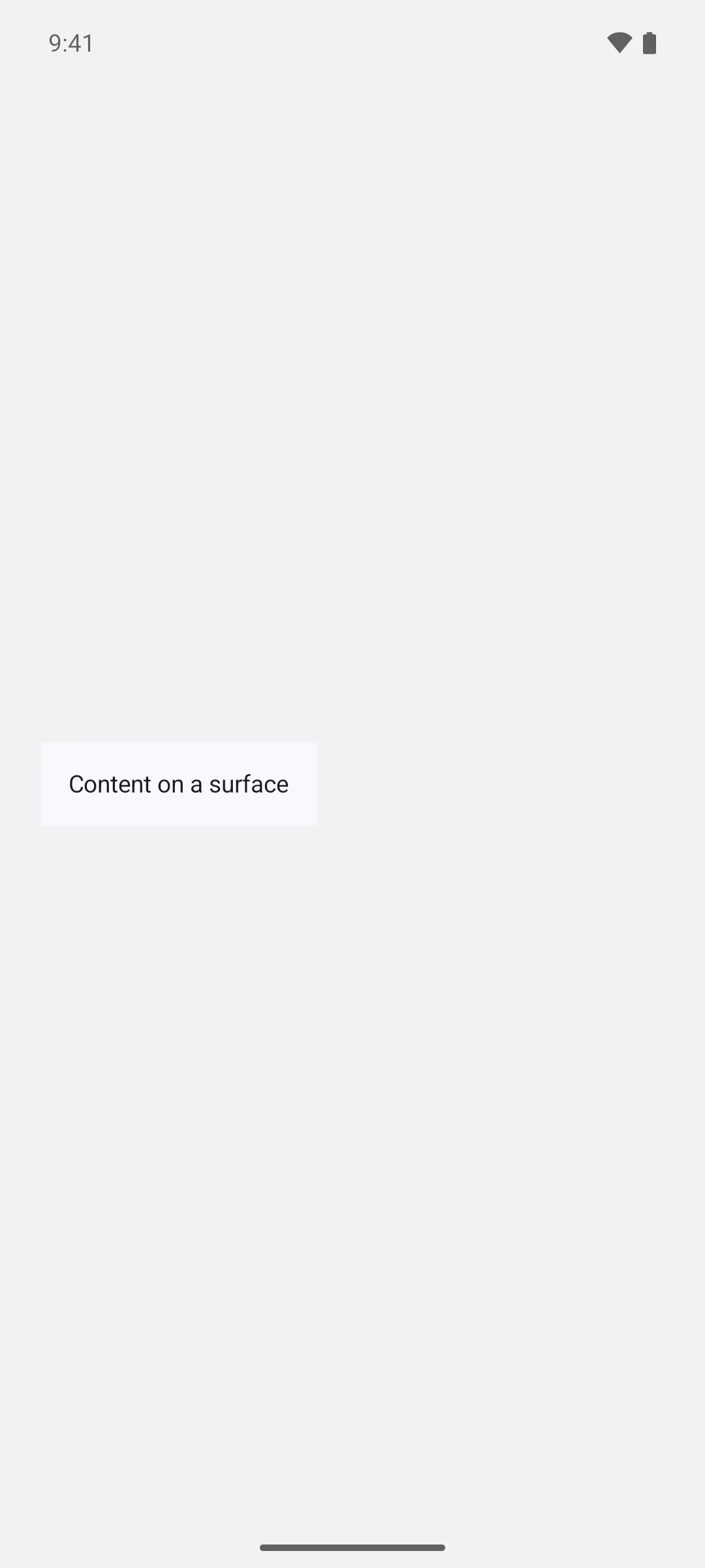 一个浅色的 Material 3 Surface 面板，包含带内边距的文本