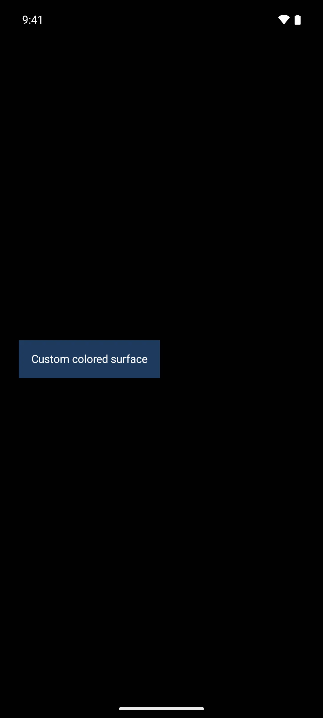 一个带白色文本的深海军蓝 Surface 面板