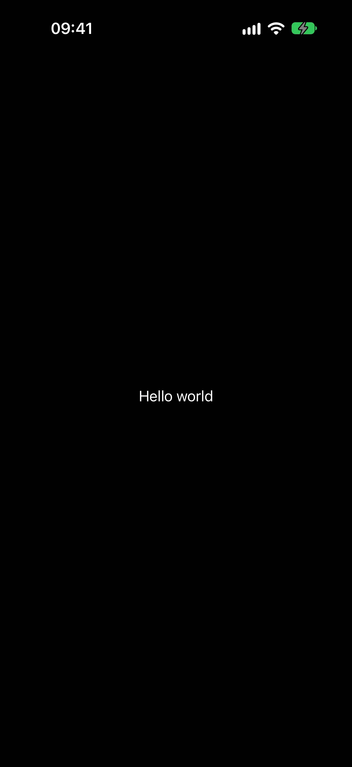 以默认系统字体显示的 Hello world