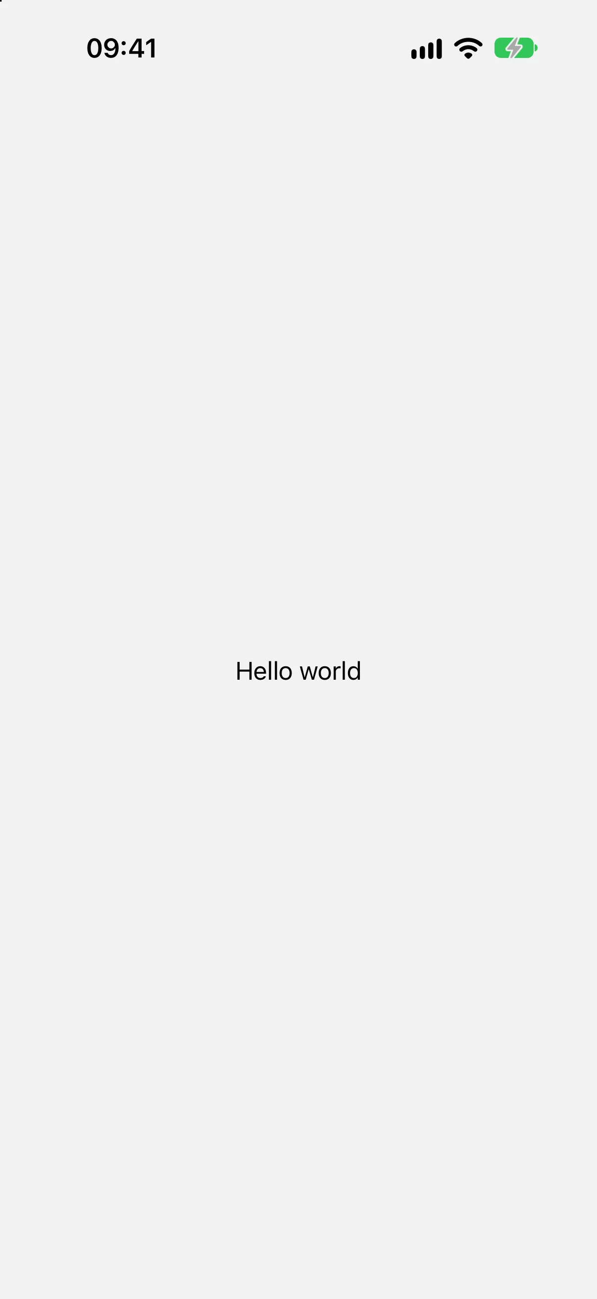 以默认系统字体显示的 Hello world