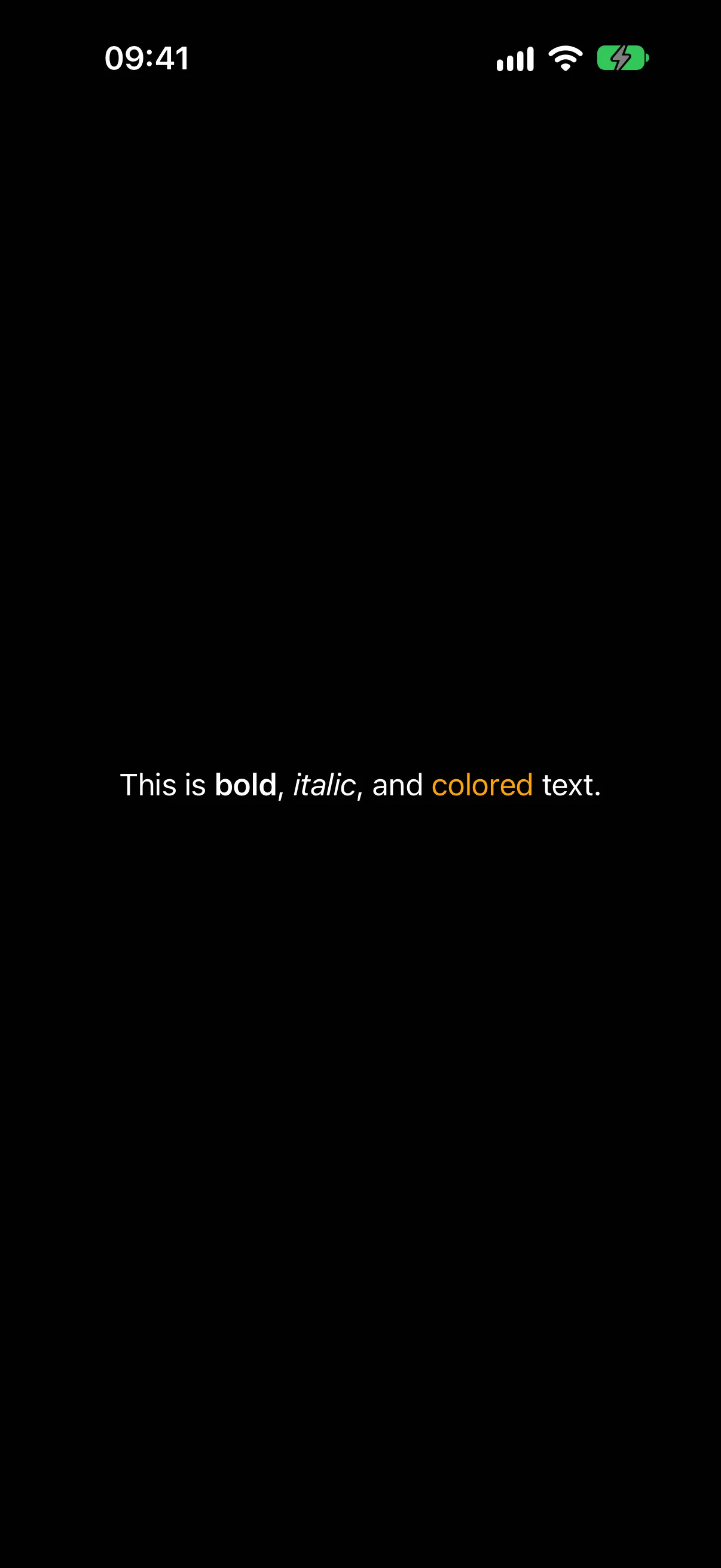 一个句子，其中 bold 为粗体，italic 为斜体，colored 为橙色
