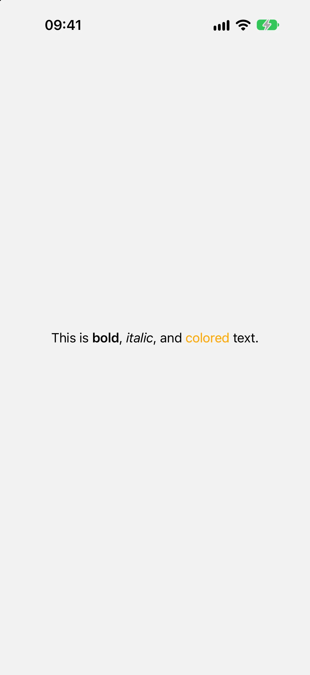 一个句子，其中 bold 为粗体，italic 为斜体，colored 为橙色