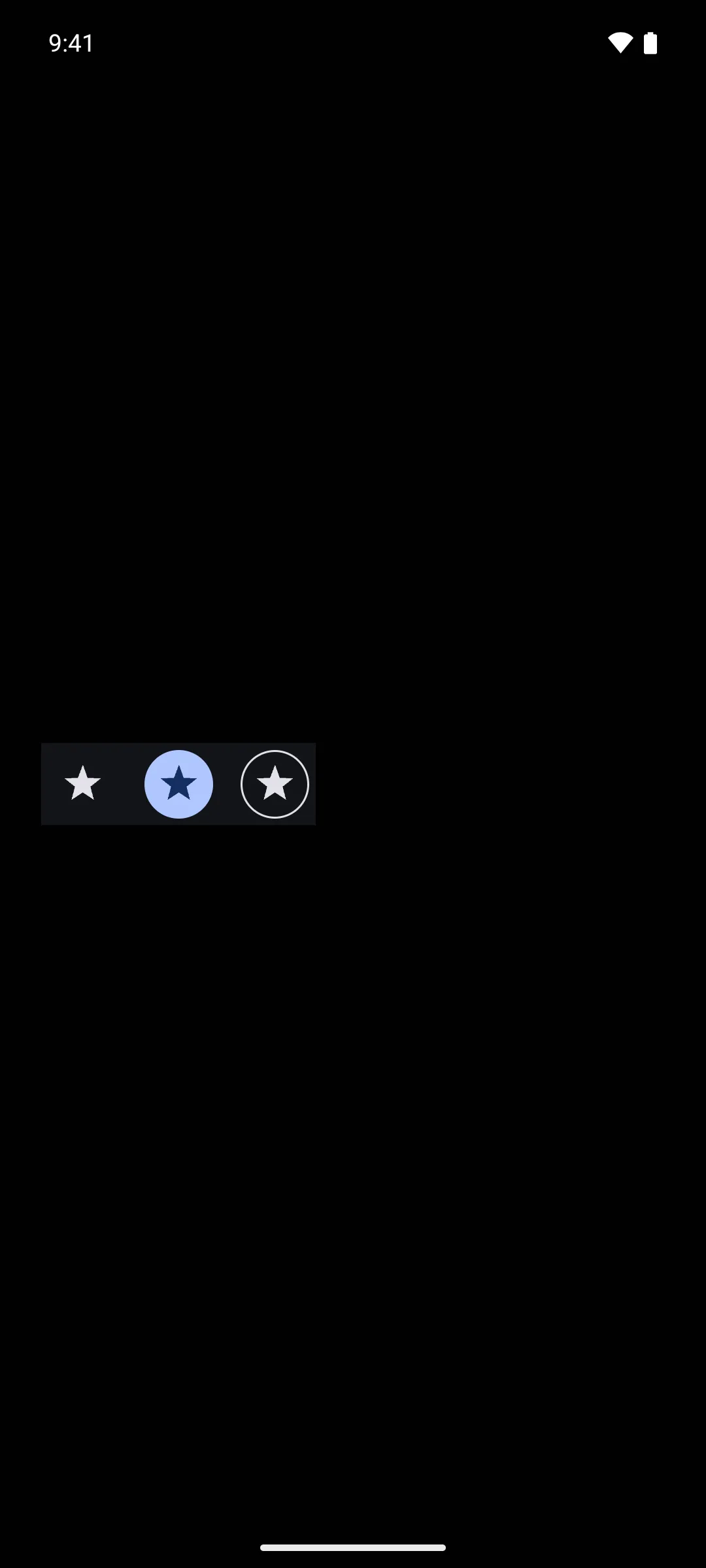三个星形图标切换按钮：普通未选中、填充选中和轮廓未选中