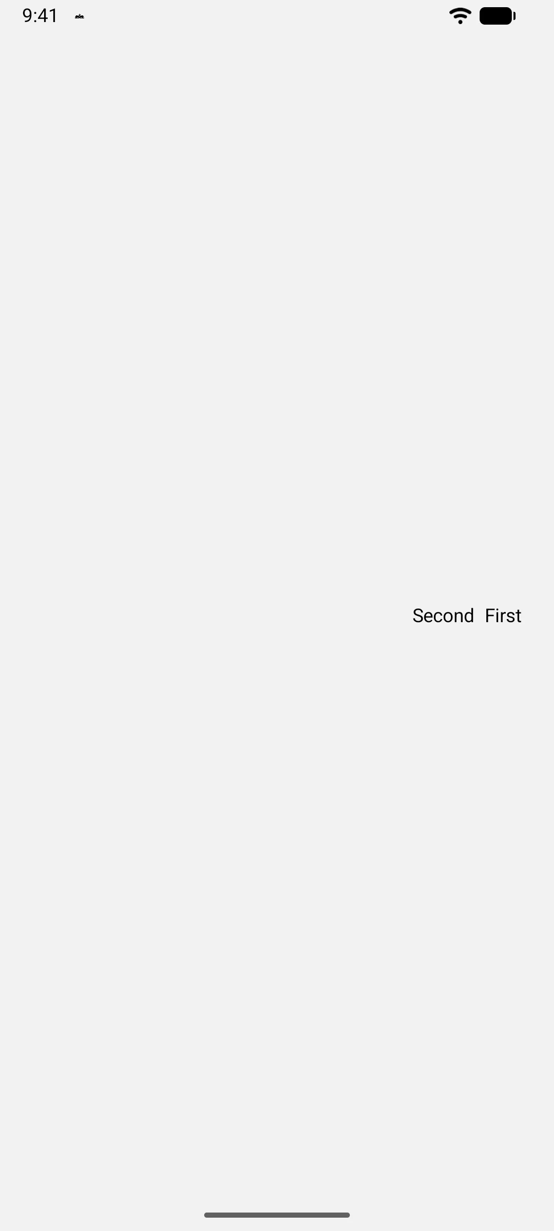 从右到左排列的两个标签，其中 Second 位于 First 之前