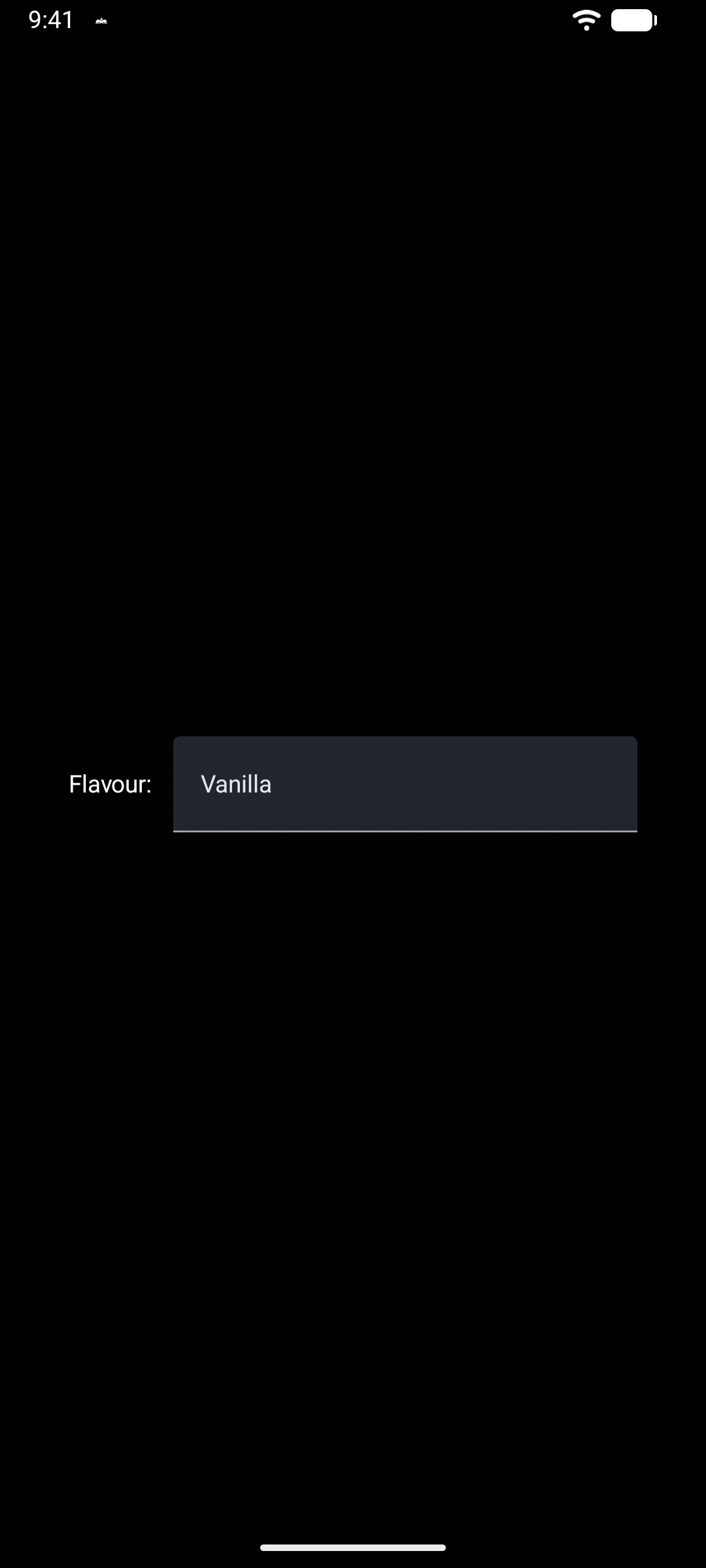 Flavour 标签旁边是一个设置为 Vanilla 的下拉选择器
