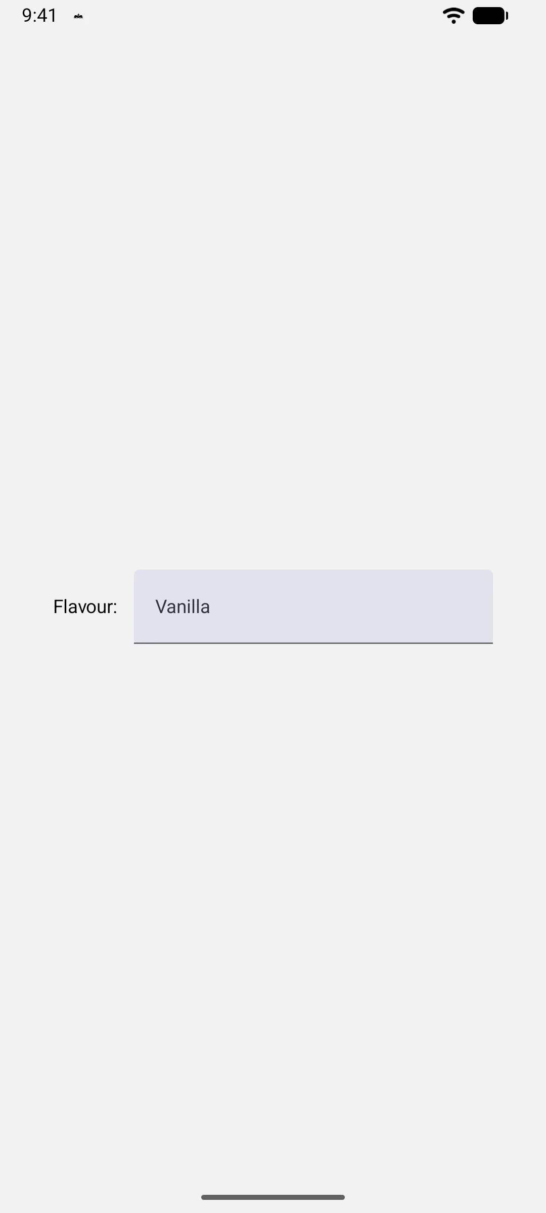 Flavour 标签旁边是一个设置为 Vanilla 的下拉选择器