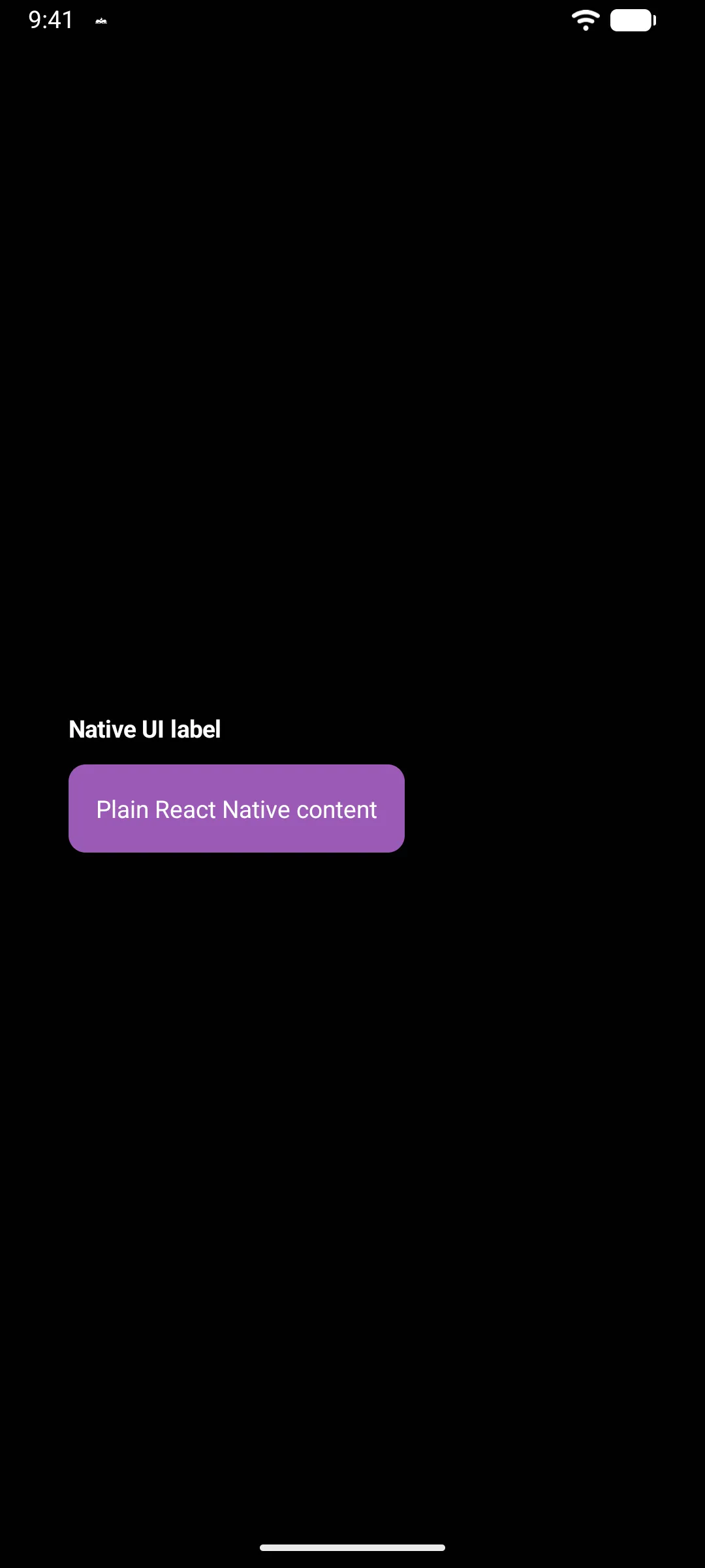 紫色 React Native 芯片上方的粗体标签