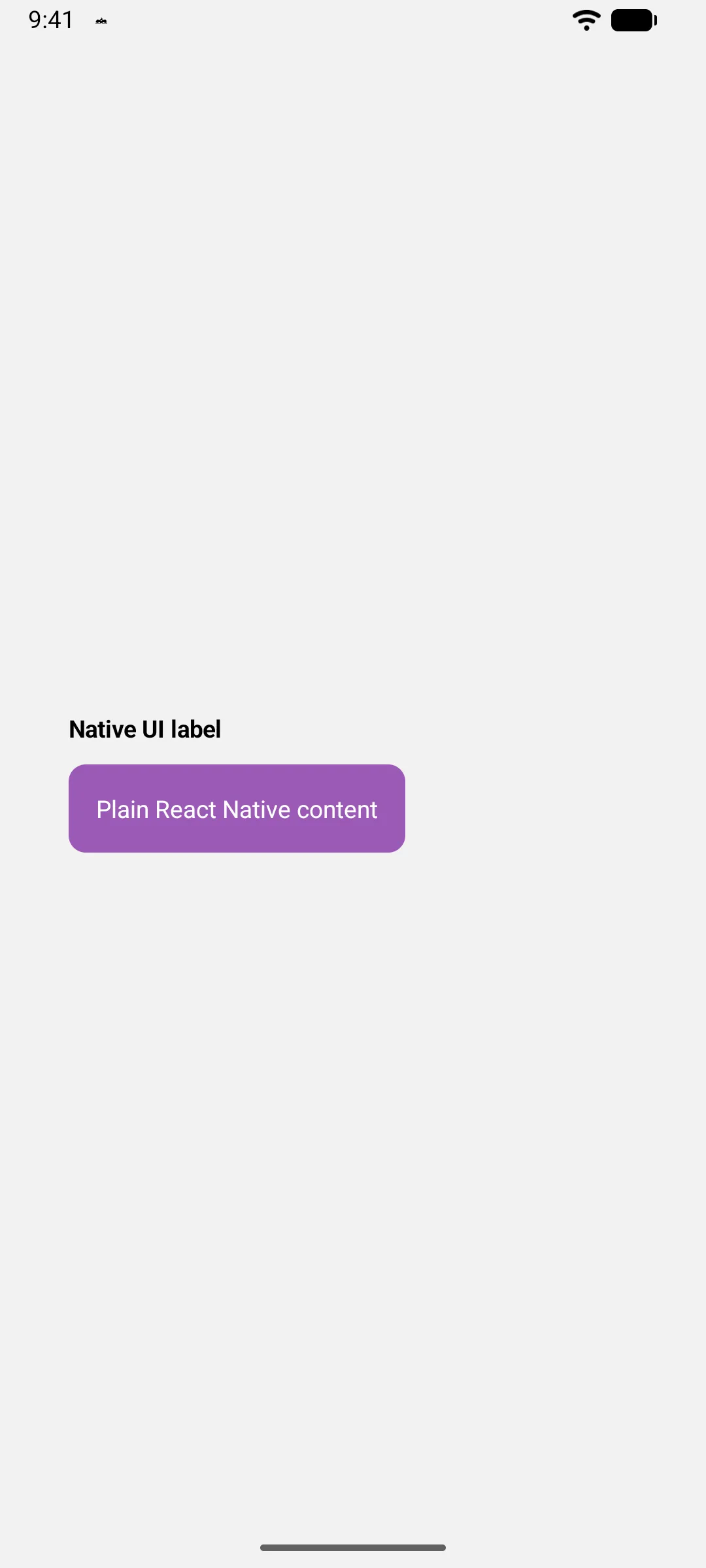 紫色 React Native 芯片上方的粗体标签