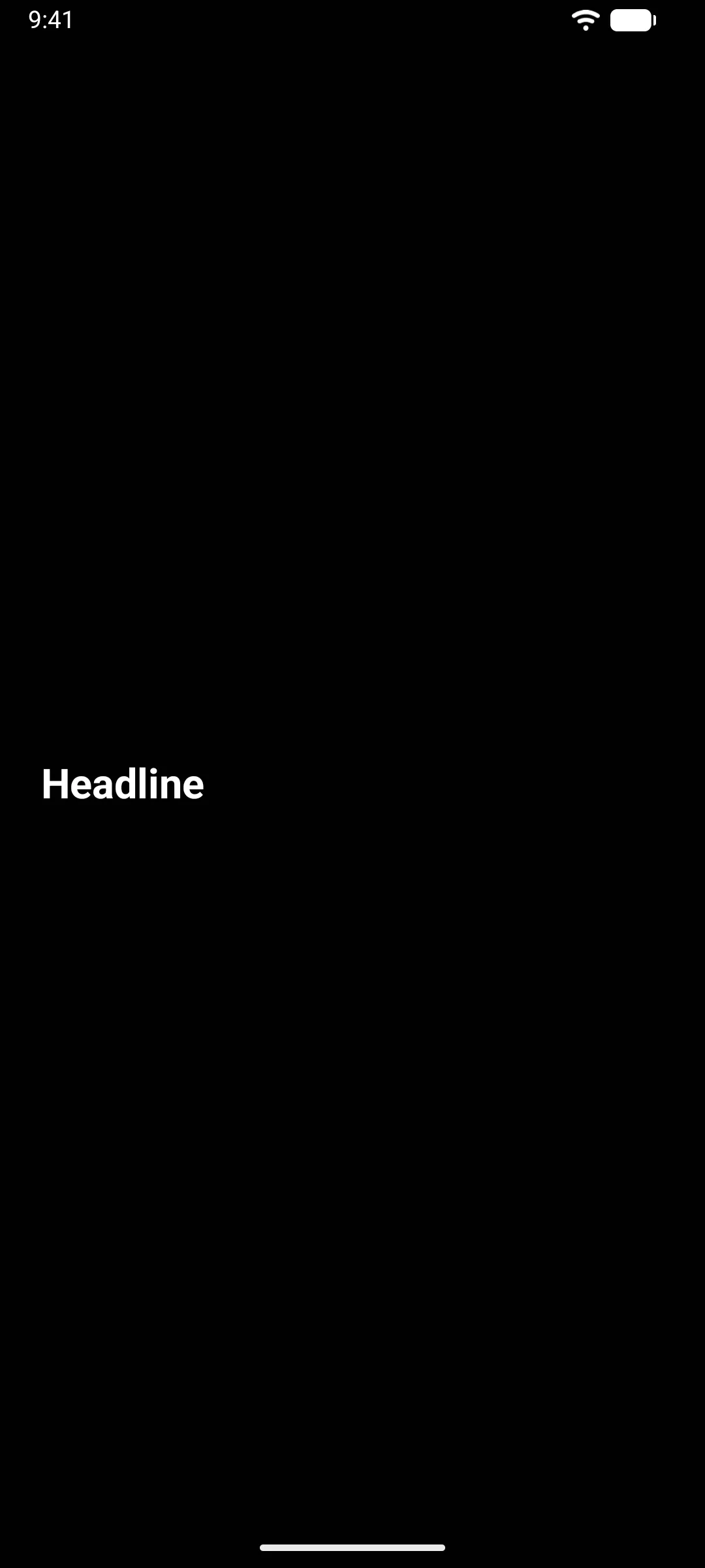 使用大号粗体显示的单词 Headline