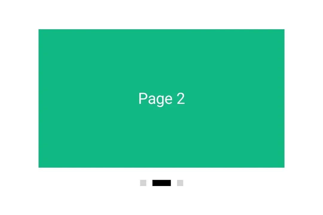 HorizontalPager 显示三页中的第二页，下方带有页面指示器